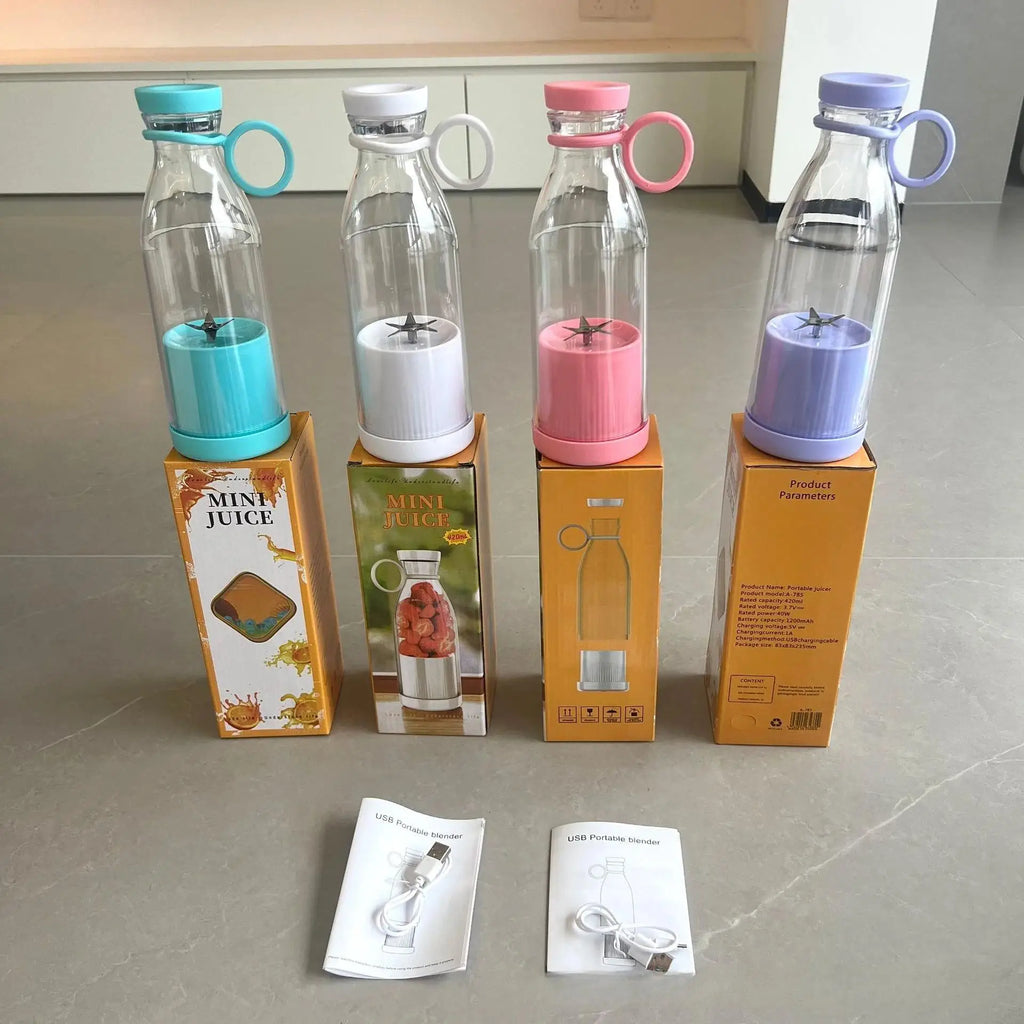 Portable Rechargeable Fruit & Smoothie Blender with 6-Blade High-Speed Motor & USB Charging (Velant)